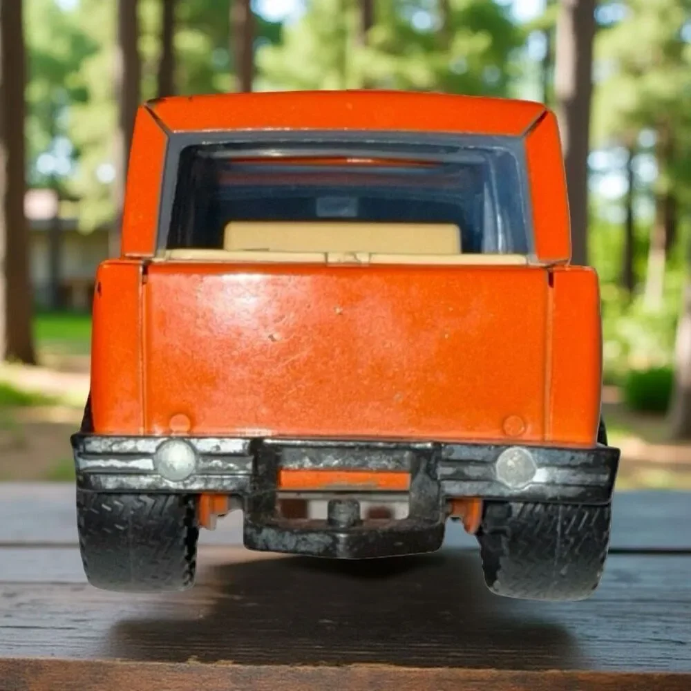 Vintage 80s Nylint Ford Bronco Truck Pressed Steel Bass Chaser Orange 8”